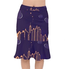Skyscraper Town Urban Towers Short Mermaid Skirt by Bangk1t