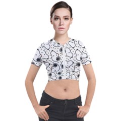 Dog Pattern Short Sleeve Cropped Jacket by Bangk1t