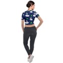 Swan Pattern Elegant Design Short Sleeve Cropped Jacket View2
