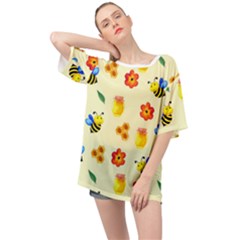 Seamless Background Honey Bee Wallpaper Texture Oversized Chiffon Top by Bangk1t