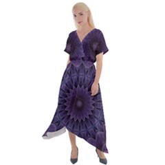 Shape Geometric Symmetrical Symmetry Wallpaper Cross Front Sharkbite Hem Maxi Dress by Bangk1t