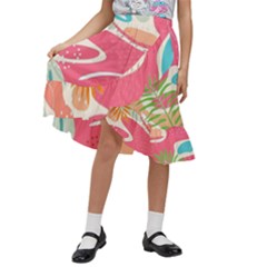 Vector Art At Vecteezy Aesthetic Abstract Kids  Ruffle Flared Wrap Midi Skirt by Amaryn4rt