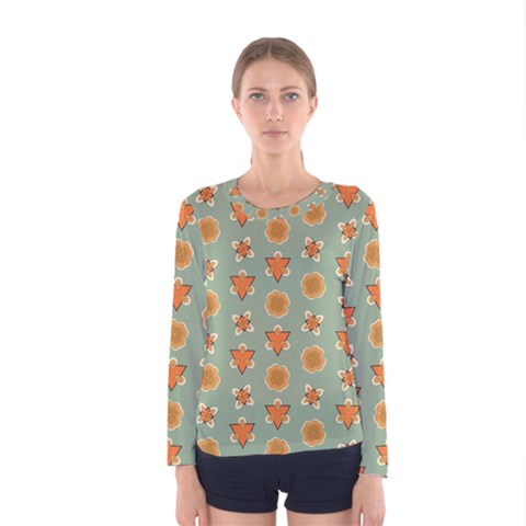 Floral Pattern Women s Long Sleeve Tee by Amaryn4rt