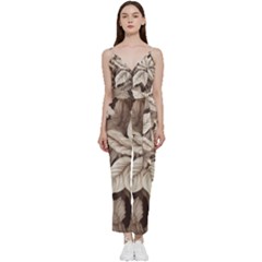 Plant Leaves Pattern V-neck Camisole Jumpsuit by Amaryn4rt