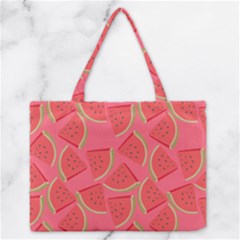 Watermelon Background Watermelon Wallpaper Zipper Medium Tote Bag by pakminggu