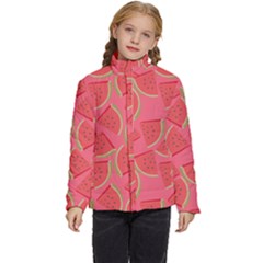 Watermelon Background Watermelon Wallpaper Kids  Puffer Bubble Jacket Coat by pakminggu