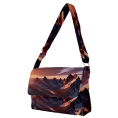Landscape Mountains Nature Full Print Messenger Bag (m) by Ravend