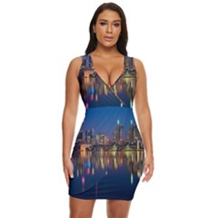 Seaside River Draped Bodycon Dress by artworkshop
