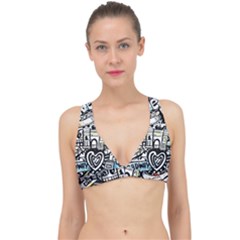 New York City Nyc Broadway Doodle Art Classic Banded Bikini Top by Grandong