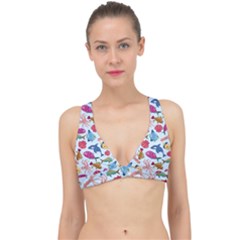 Sea Creature Themed Artwork Underwater Background Pictures Classic Banded Bikini Top by Grandong