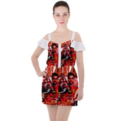 Carlos Sainz Ruffle Cut Out Chiffon Playsuit by Boster123