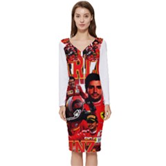 Carlos Sainz Long Sleeve V-neck Bodycon Dress  by Boster123