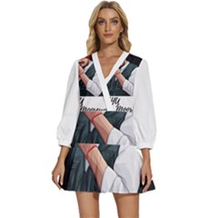 Moosewala V-neck Placket Mini Dress by Mayank