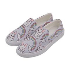 Seamless-pattern-with-cute-rabbit-character Women s Canvas Slip Ons by pakminggu