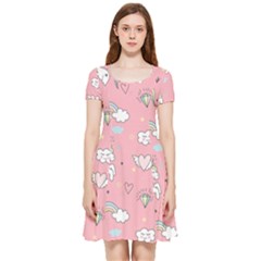 Cute-unicorn-seamless-pattern Inside Out Cap Sleeve Dress by pakminggu