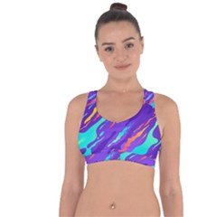 Multicolored-abstract-background Cross String Back Sports Bra by pakminggu