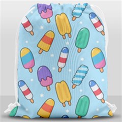 Cute-kawaii-ice-cream-seamless-pattern Drawstring Bag (large) by pakminggu