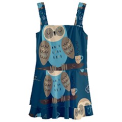 Seamless-pattern-owls-dreaming Kids  Layered Skirt Swimsuit by pakminggu