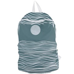 Sea Waves Moon Water Boho Foldable Lightweight Backpack by uniart180623