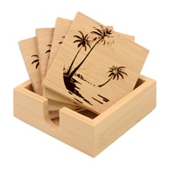 Nature Tropical Palm Trees Sunset Bamboo Coaster Set by uniart180623