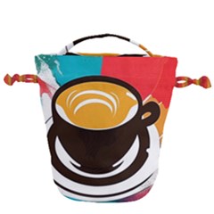 Coffee Tea Cappuccino Drawstring Bucket Bag by uniart180623