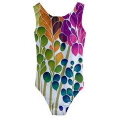 Plants Leaves Colorful Kids  Cut-out Back One Piece Swimsuit by pakminggu