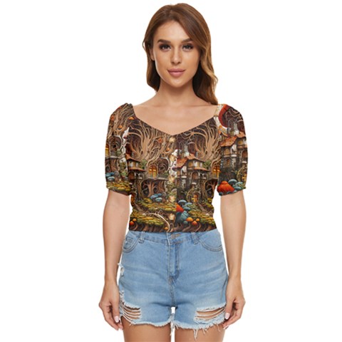 House Mushrooms Button Up Blouse by pakminggu