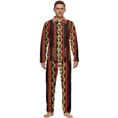 Textile Pattern Abstract Fabric Men s Long Sleeve Velvet Pocket Pajamas Set by pakminggu