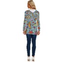 Cartoon Underwater Seamless Pattern With Crab Fish Seahorse Coral Marine Elements Long Sleeve Drawstring Hooded Top View4