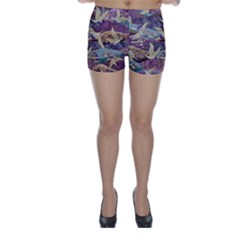 Textile-fabric-cloth-pattern Skinny Shorts by Bedest