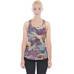 Textile-fabric-cloth-pattern Piece Up Tank Top by Bedest