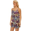 Textile-fabric-cloth-pattern Satin Pajama Short Set View2