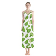 Vegetable Pattern With Composition Broccoli Button Up Chiffon Maxi Dress by pakminggu