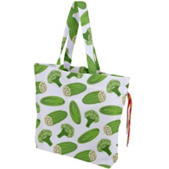Vegetable Pattern With Composition Broccoli Drawstring Tote Bag by pakminggu