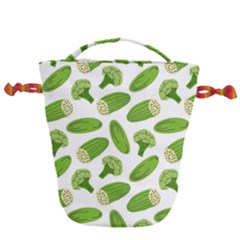 Vegetable Pattern With Composition Broccoli Drawstring Bucket Bag by pakminggu