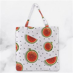 Seamless Background Pattern With Watermelon Slices Grocery Tote Bag by pakminggu