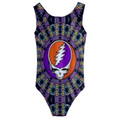 Gratefuldead Grateful Dead Pattern Kids  Cut-out Back One Piece Swimsuit by Cowasu