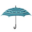 Blue Christmas Vintage Ethnic Seamless Pattern Hook Handle Umbrellas (Small) View3