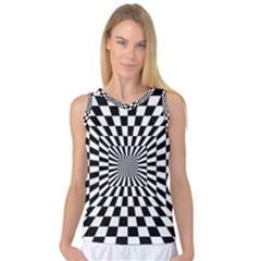 Optical-illusion-chessboard-tunnel Women s Basketball Tank Top by Bedest