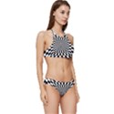 Optical-illusion-chessboard-tunnel Banded Triangle Bikini Set View3