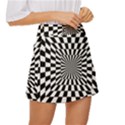 Optical-illusion-chessboard-tunnel Mini Front Wrap Skirt View3