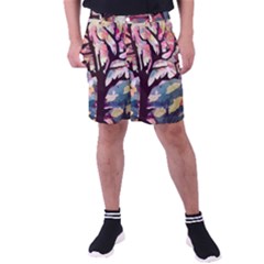Tree-moon-night-sky-landscape Men s Pocket Shorts by Bedest