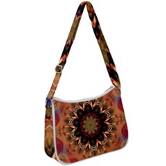 Abstract-kaleidoscope-design Zip Up Shoulder Bag by Bedest