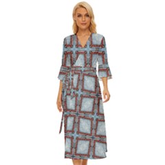 Pattern-cross-geometric-shape Midsummer Wrap Dress by Bedest
