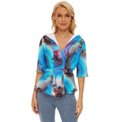Abstract-kaleidoscope-pattern Lightweight Drawstring Hooded Top by Bedest