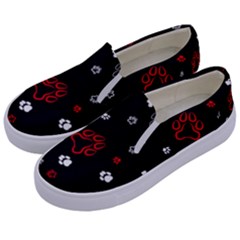 Art Pattern Traces Paw Kids  Canvas Slip Ons by pakminggu
