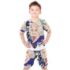 Albert Einstein Physicist Kids  T-shirt And Shorts Set by Cowasu