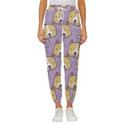 Corgi Pattern Women s Cropped Drawstring Pants by Cowasu