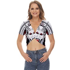 Krampus Twist Front Crop Top by Cowasu