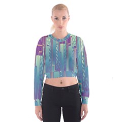 Non-seamless-pattern-background Cropped Sweatshirt by Cowasu